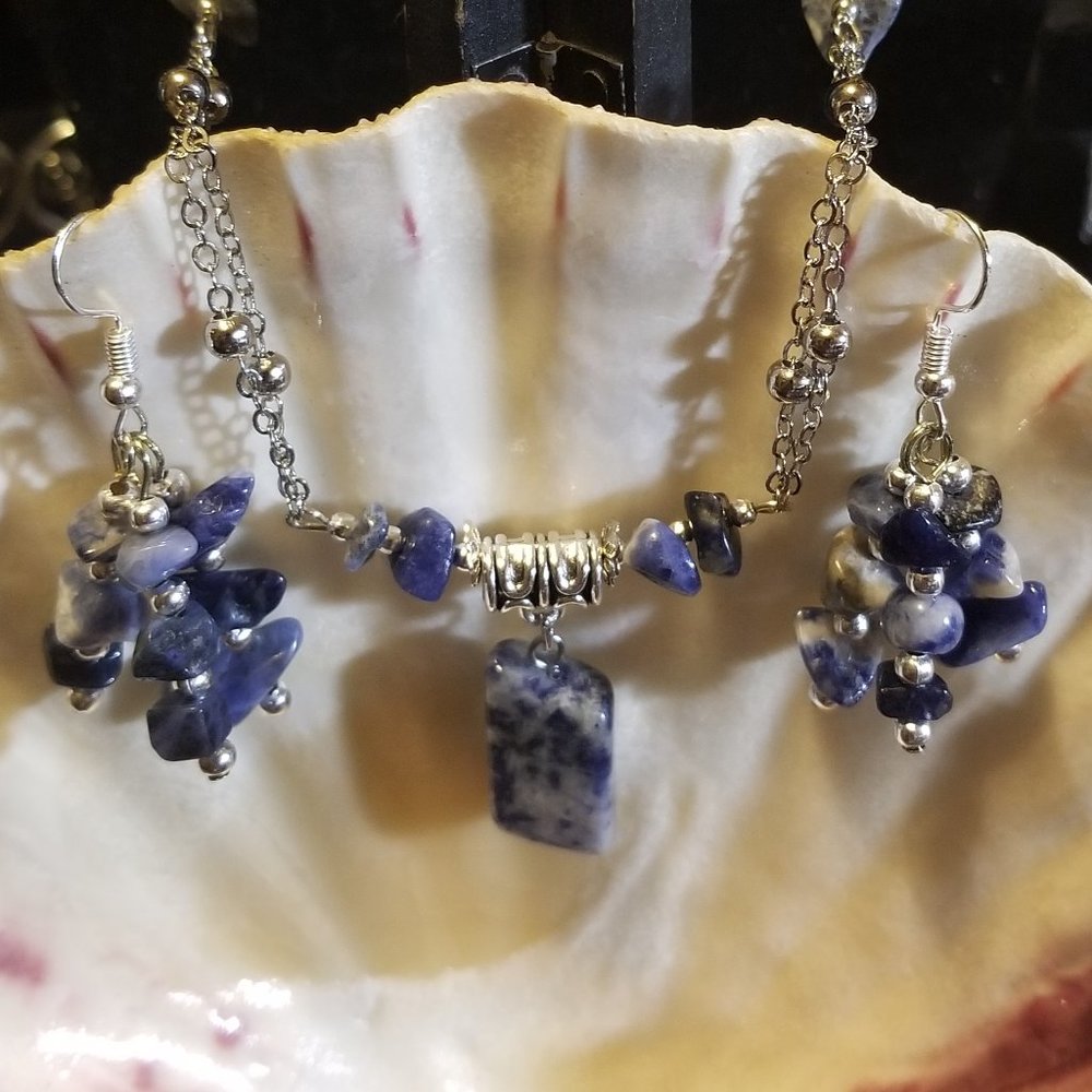 2pc Sodalite Necklace and Earring set